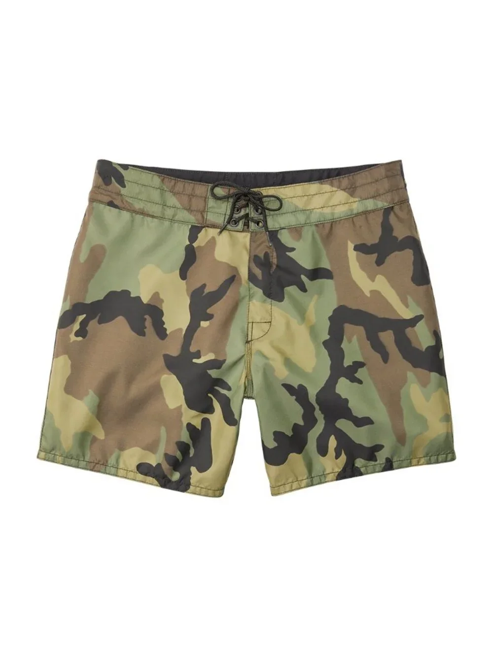 Birdwell Men's Camo Swim Board Shorts in Green and Brown